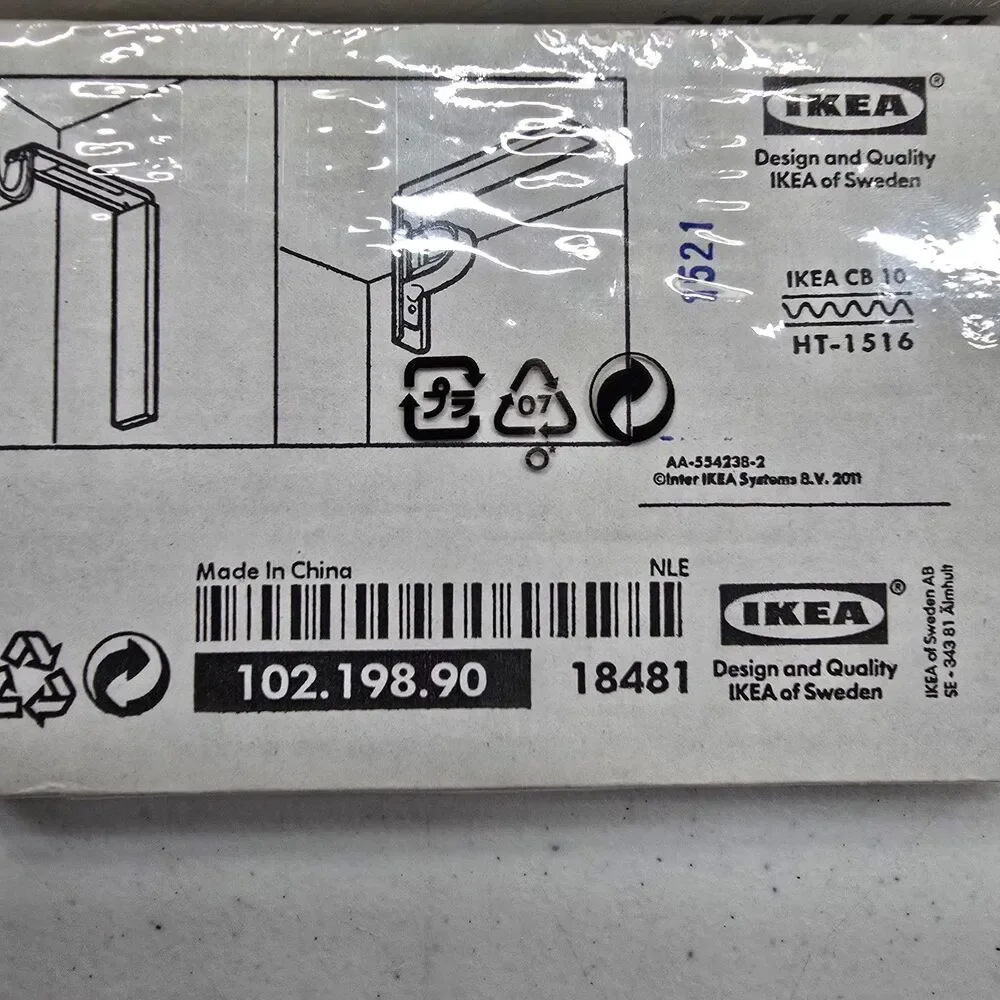 2 Pack IKEA Gray BETYDLIG Curtain Rod Wall Mount Ceiling Hanging Bracket